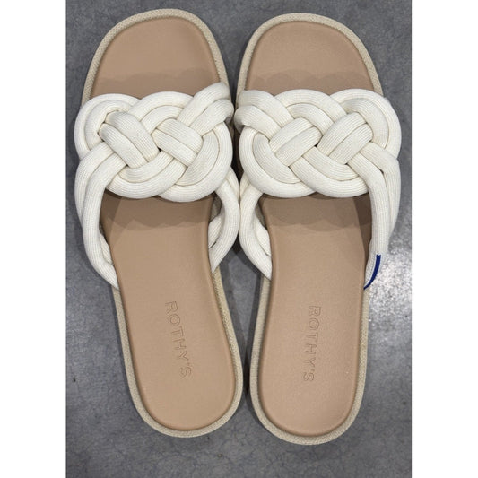 New Rothy’s Summer Sandal In White Sand Size 9.5