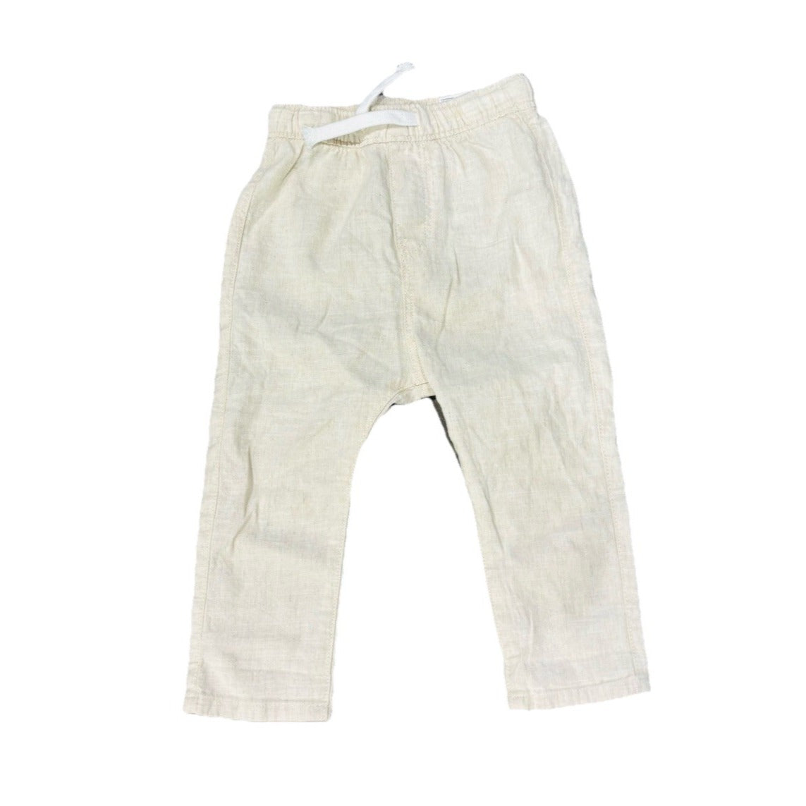 Mayoral Baby Boy Cream And Brown Stripe Sweater H&M Linen Pants Size 12M