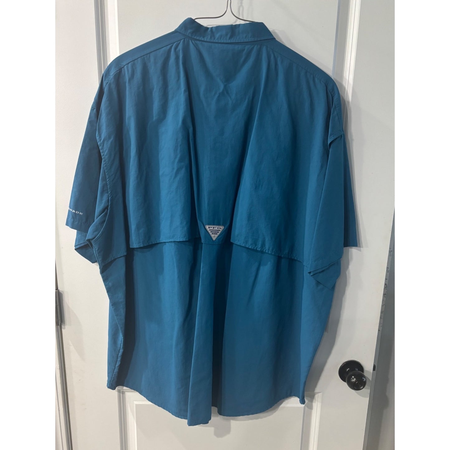 Columbia Mens Blue PFG Vented Short Sleeve Fishing Shirt 4XLT
