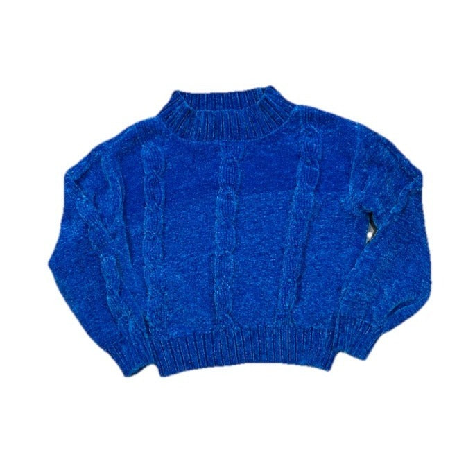 DKNY Youth Chenille Sweater, Blue, Size M (5/6)