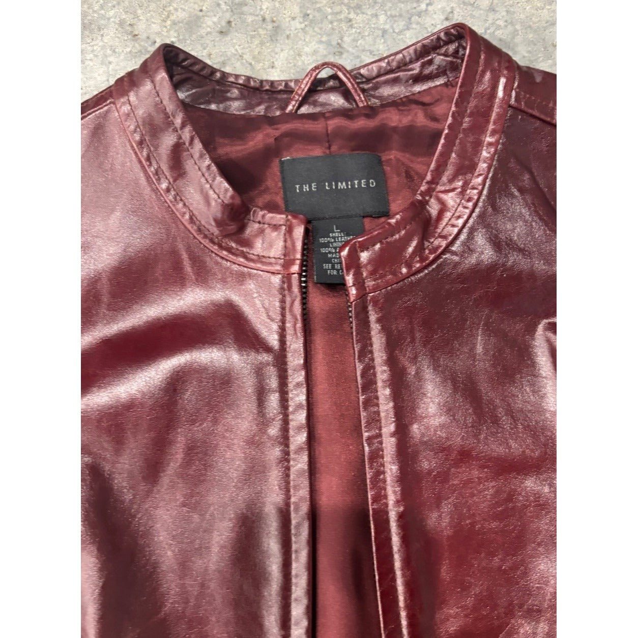 The Limited Burgundy Leather Jacket Size Large