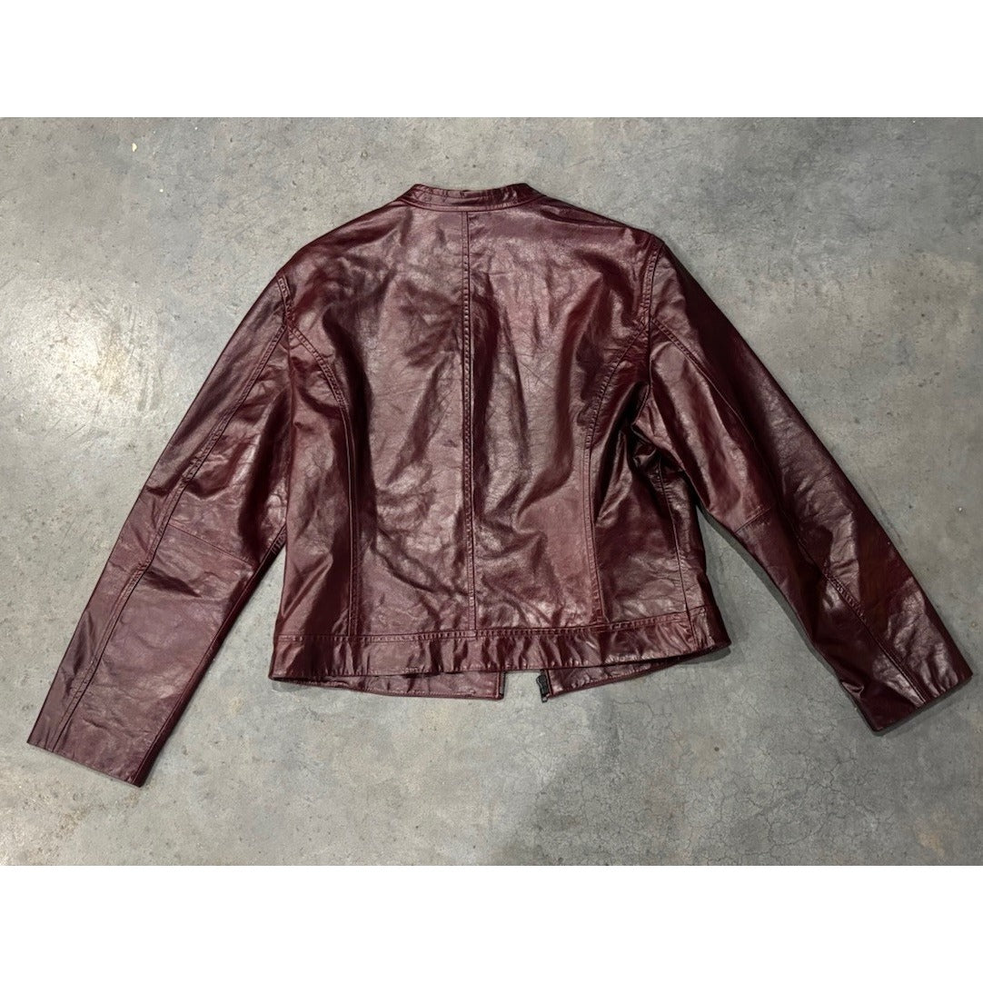 The Limited Burgundy Leather Jacket Size Large