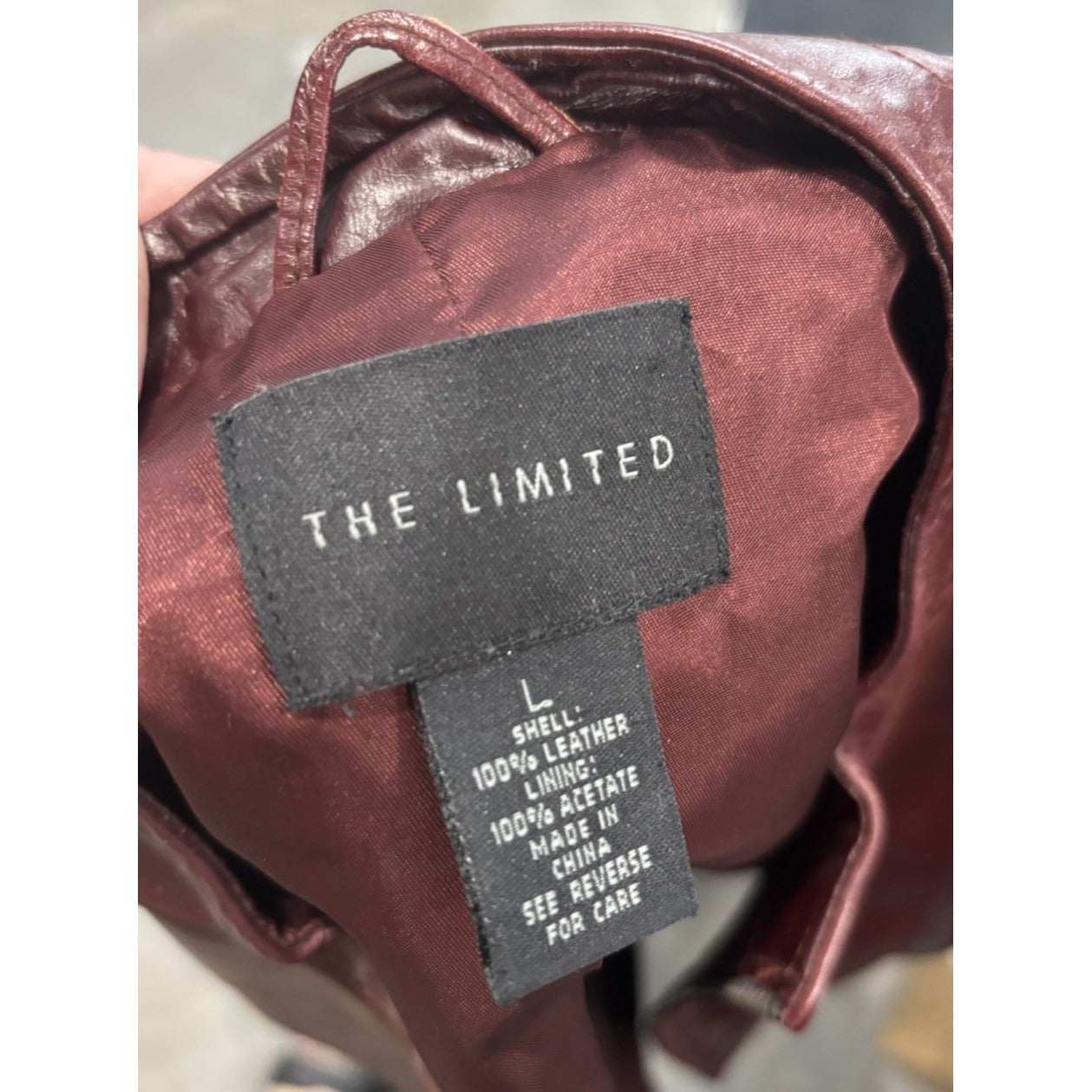 The Limited Burgundy Leather Jacket Size Large