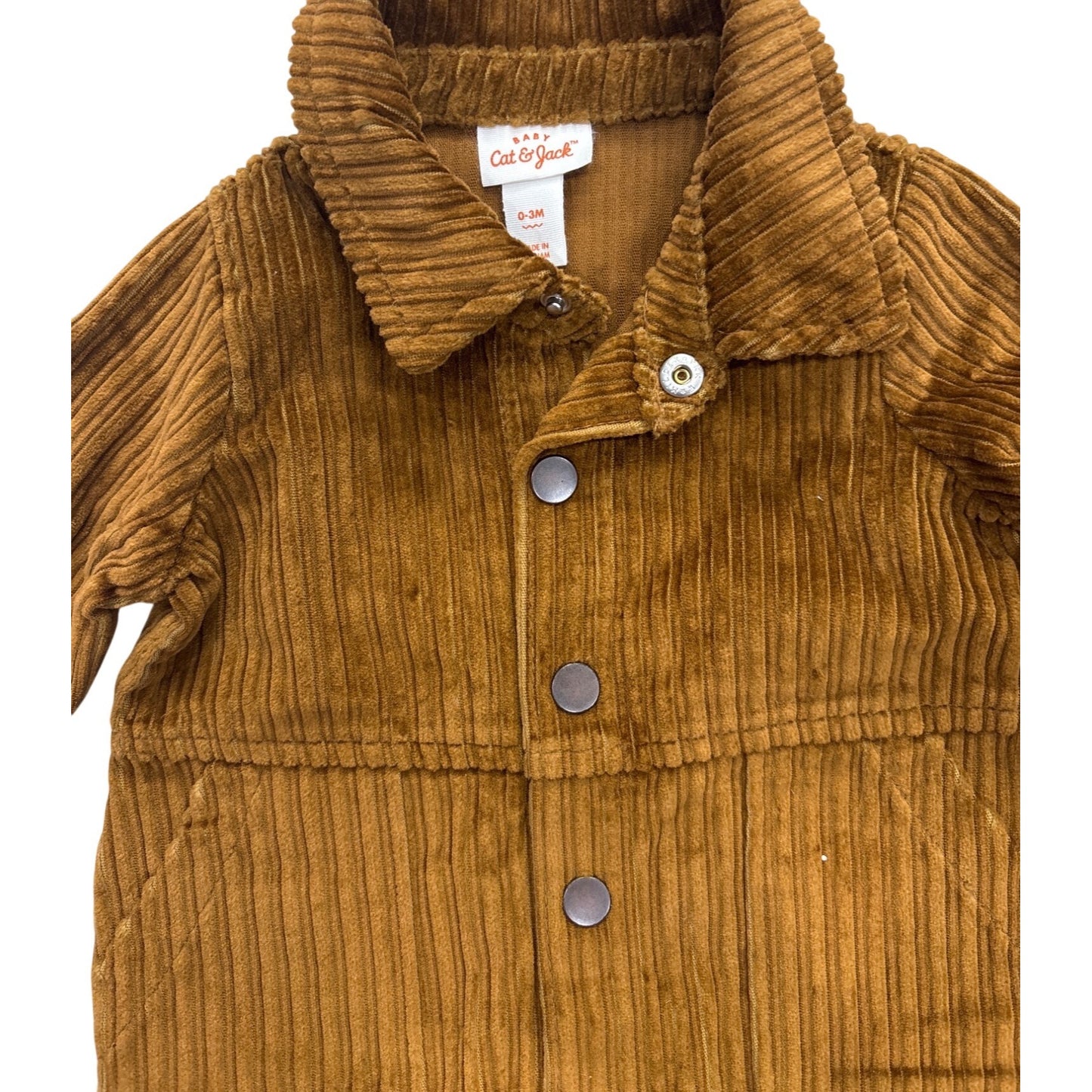 Baby Corduroy Brown Coverall Jumpsuit 0-3M By Cat & Jack