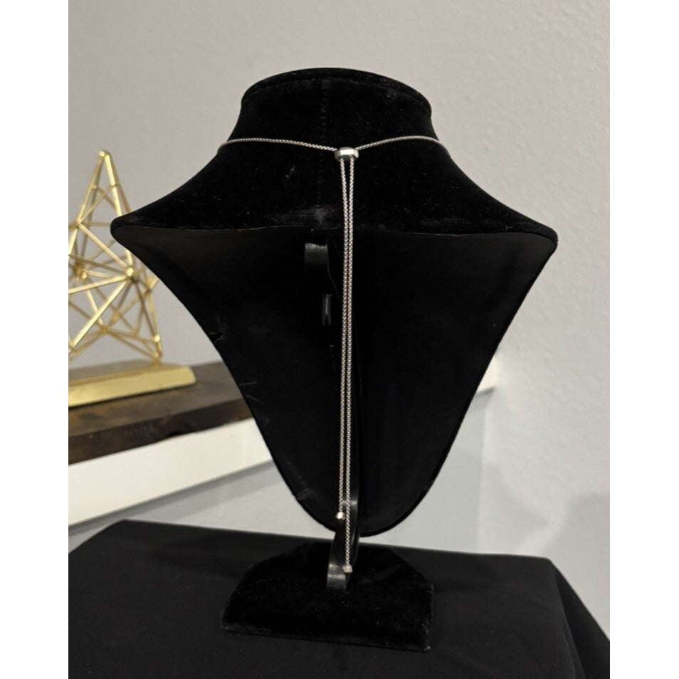 Kendra Scott Beth Silver Adjustable Necklace With White Stone