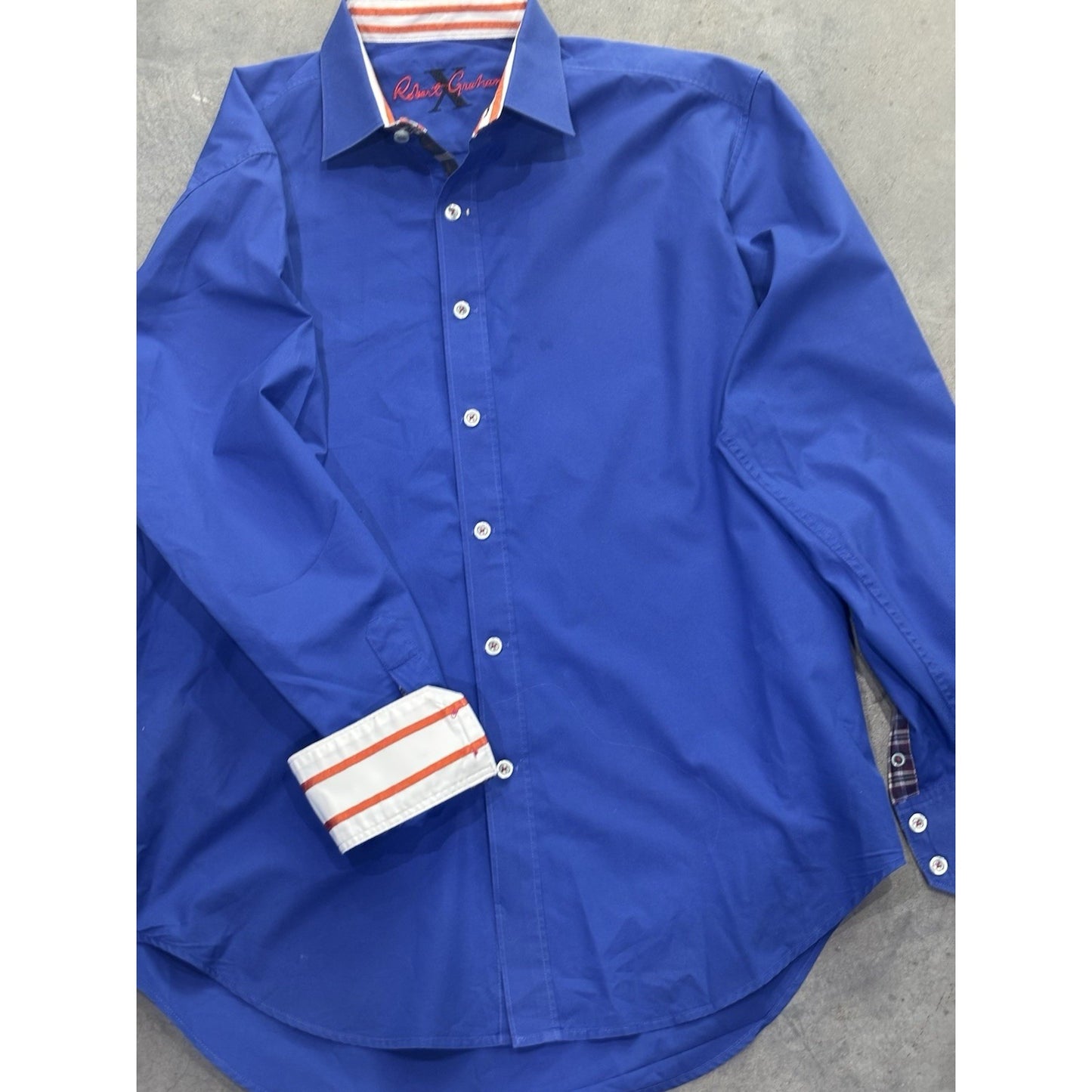 Robert Graham Blue Long Sleeve Button Down Shirt Mens Size M