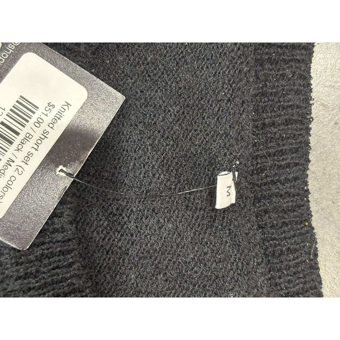 NWT Boutique Knitted Shirt Short  Set Black Sleeveless Size Medium