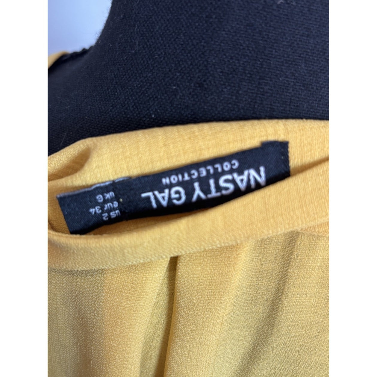 Woman’s Yellow Crop Top Front Tie Long Bell Sleeves Size 2