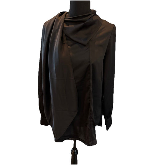 Chicos Black Wrap Neck Blouse Size 1