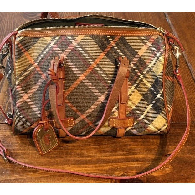 Vintage Dooney & Bourke Tartan Plaid Purse Bag Leather NWOT
