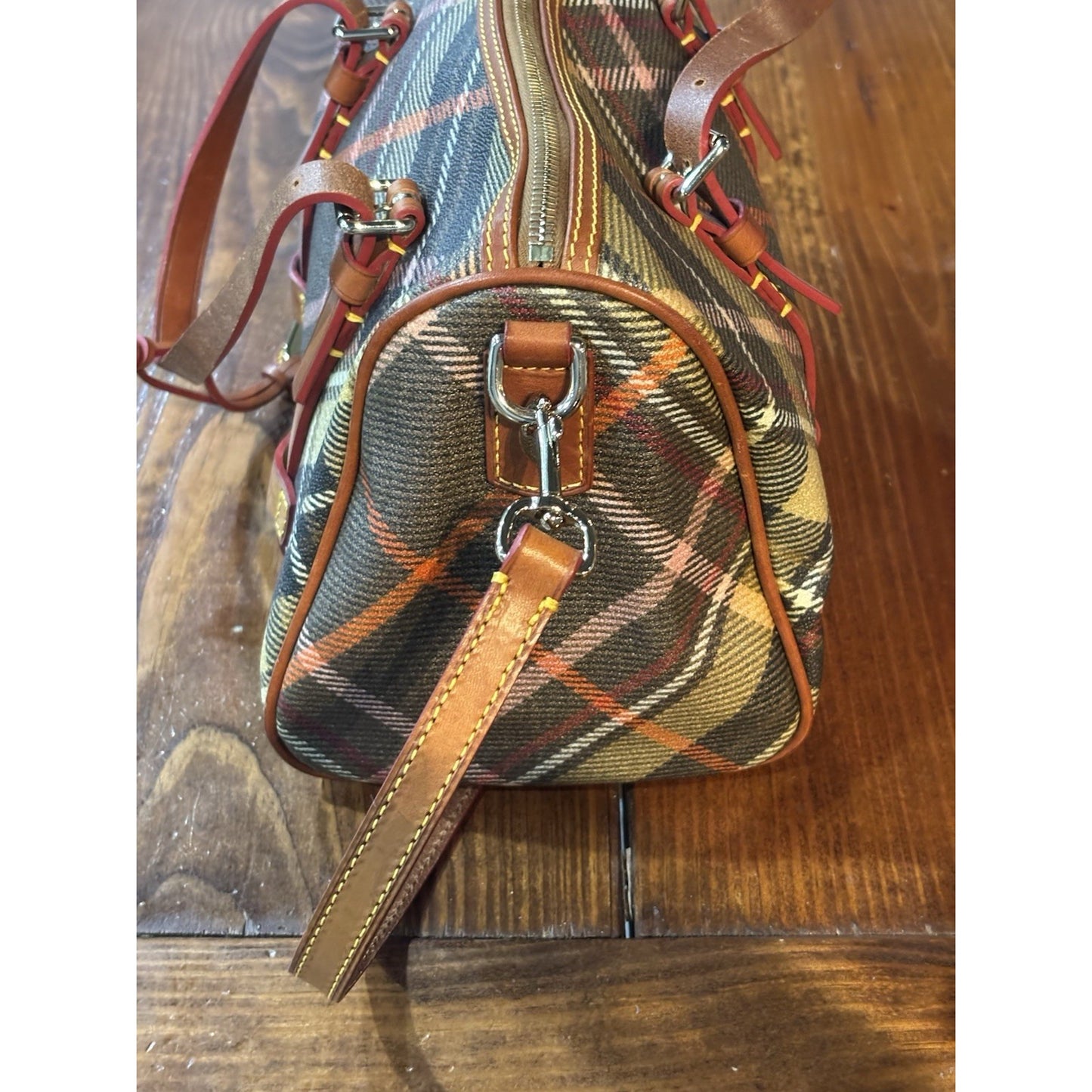 Vintage Dooney & Bourke Tartan Plaid Purse Bag Leather NWOT