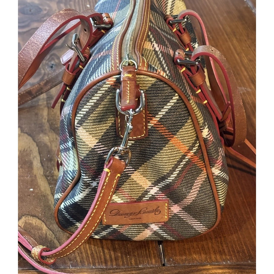 Vintage Dooney & Bourke Tartan Plaid Purse Bag Leather NWOT