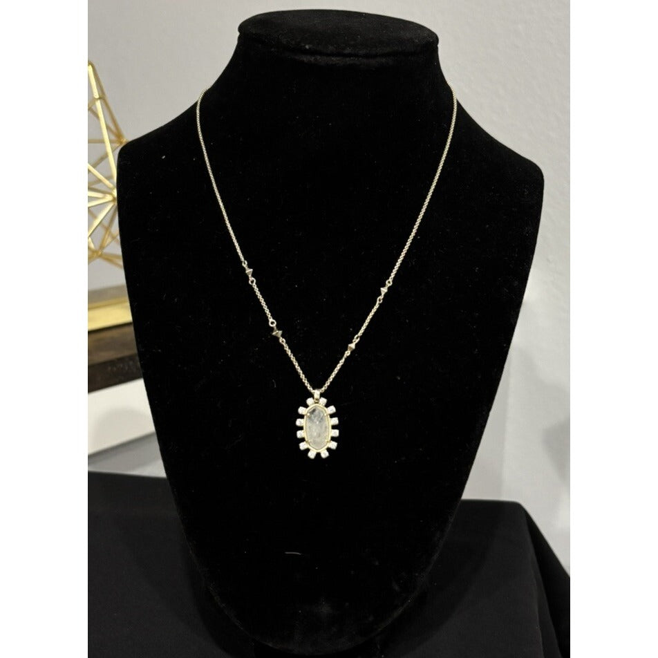 Kendra Scott Piper Pendent In Gold With Clear Stone