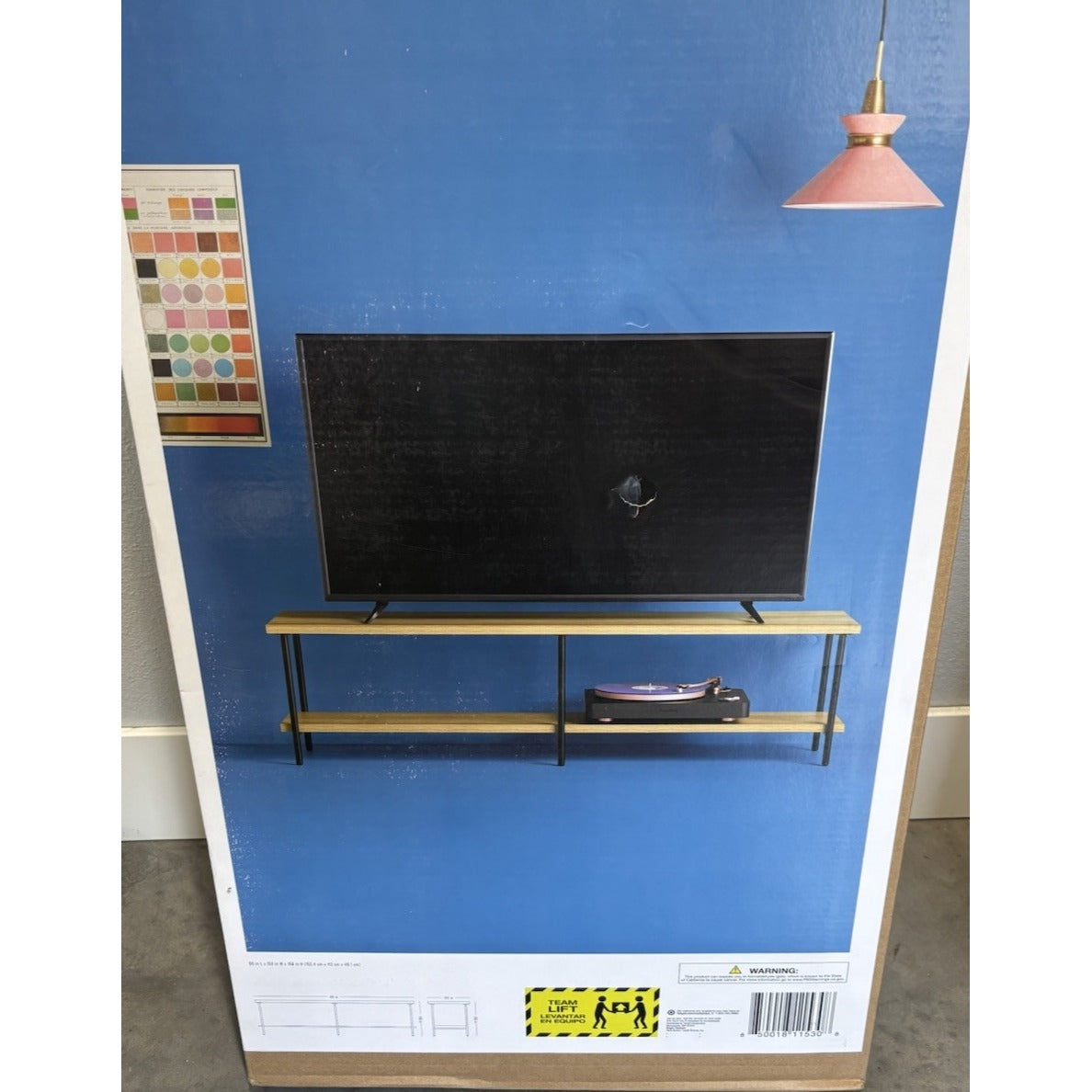 Room Essentials TV stand Natural Wood Finish 18 In X 15 In X 60 In New In Box