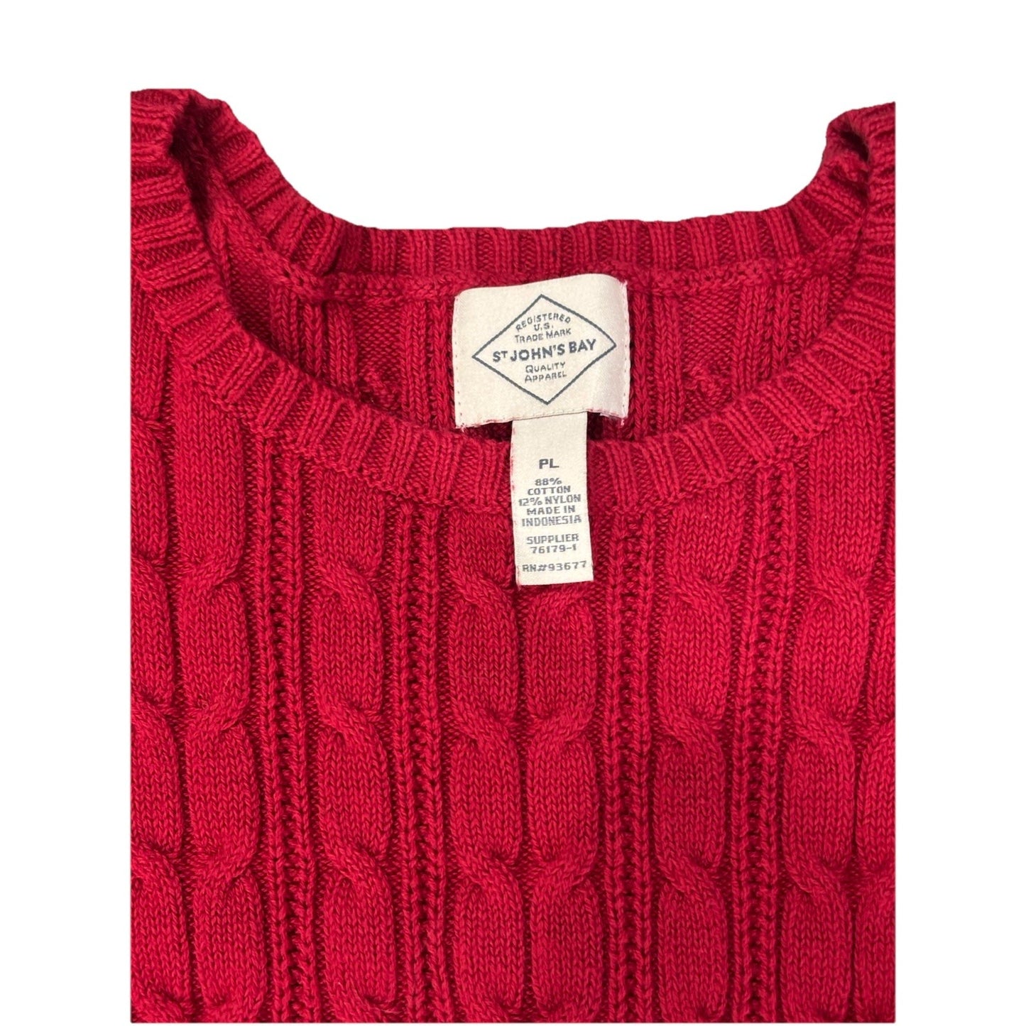St John's Bay Women's Red Long Sleeve Sweater Size Med