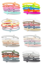 Jesus cross silicone bracelet - 5 peice