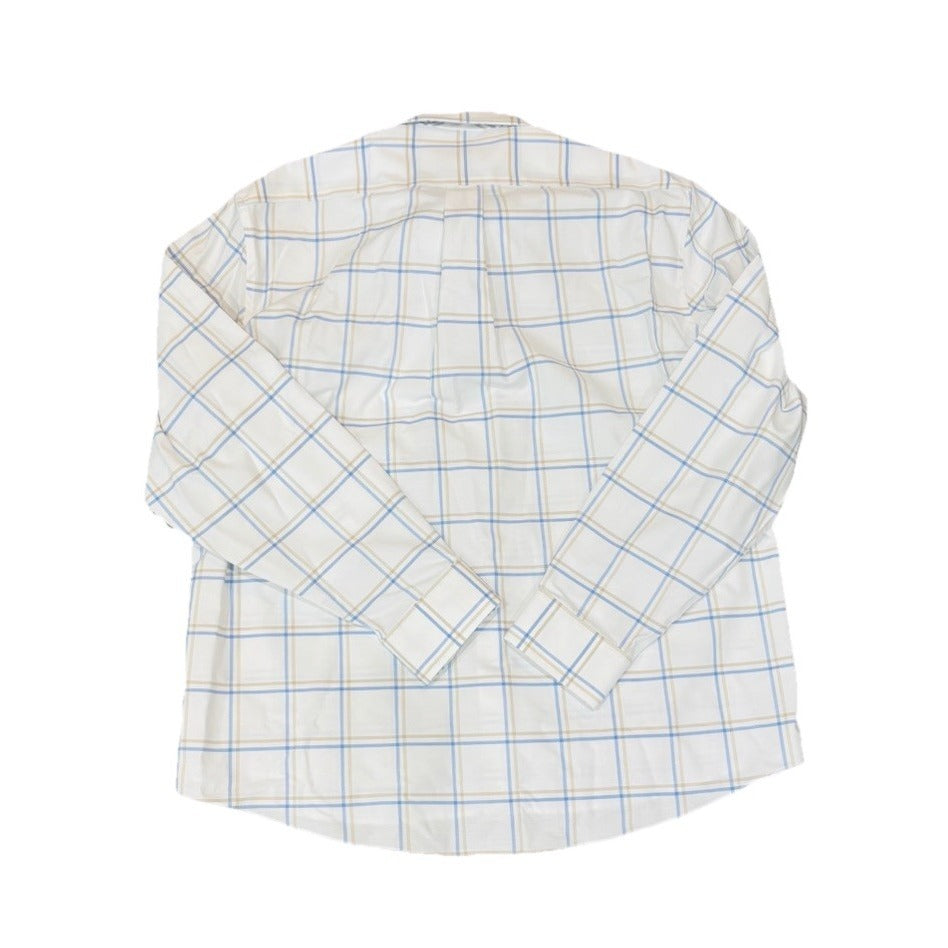 Stanford Coolmax Dress Shirt Size XL 17 1/2 Blue Tan