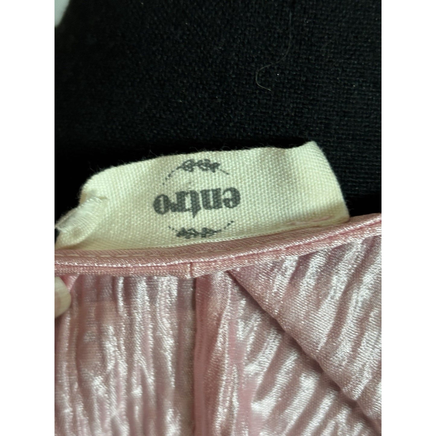 Entro Light Pink Peplum Top Satin Size Small