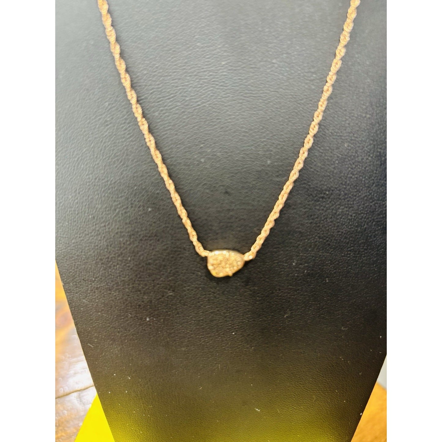 Kendra Scott Rose Gold Fern Necklace With Gold Drusy
