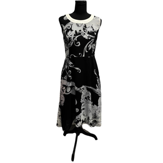 patrizia luca Black And White Sleeveless Abstract Dress Size Medium