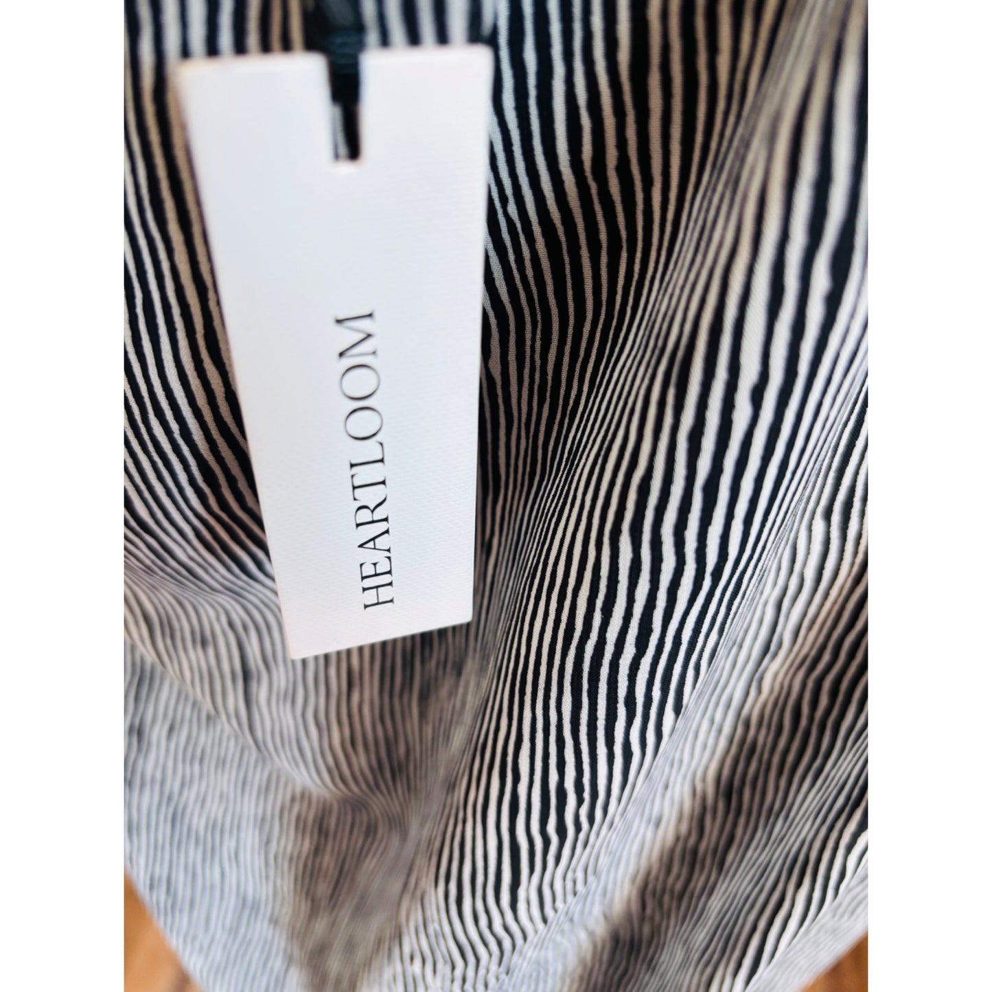 Heartloom Womens Zebra Stripe Tassel Trim Cold Shoulder Dress Size L