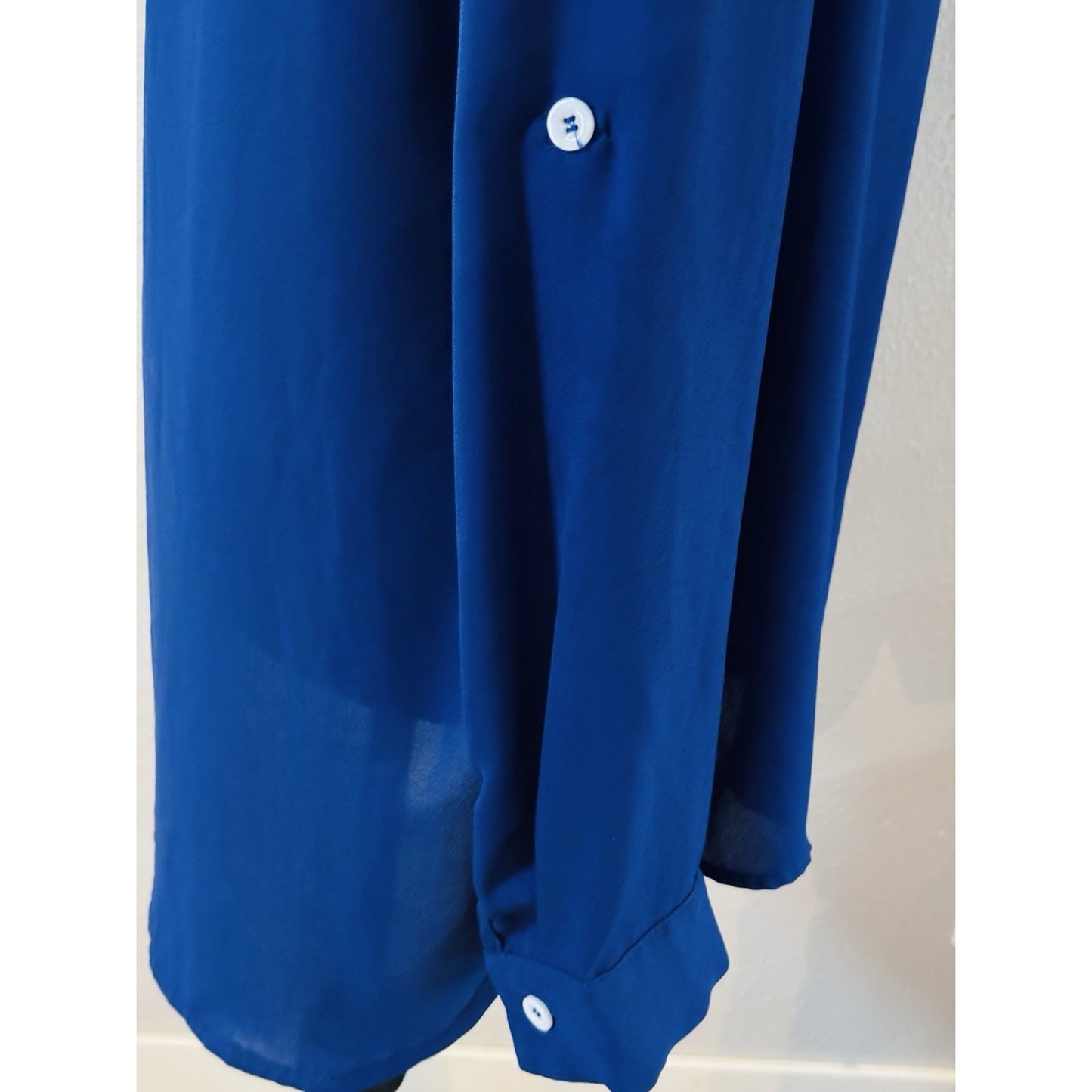 Just Fashion Now Zipper Vneck Blouse Sheer Size Large