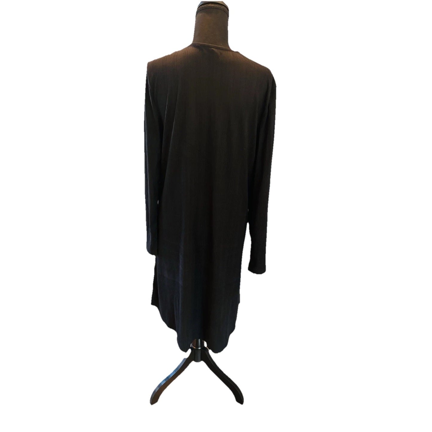 Maurices Womens Medium M Black Long Sleeve Duster Cardigan Open Lightweight...