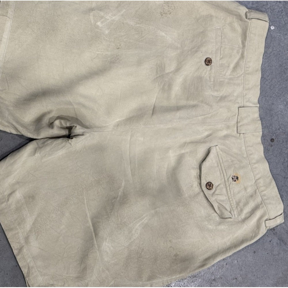 Tommy Bahama Shorts Mens 35 Beige Tan Silk Chino Rugby Pocket Casual Outdoor Men