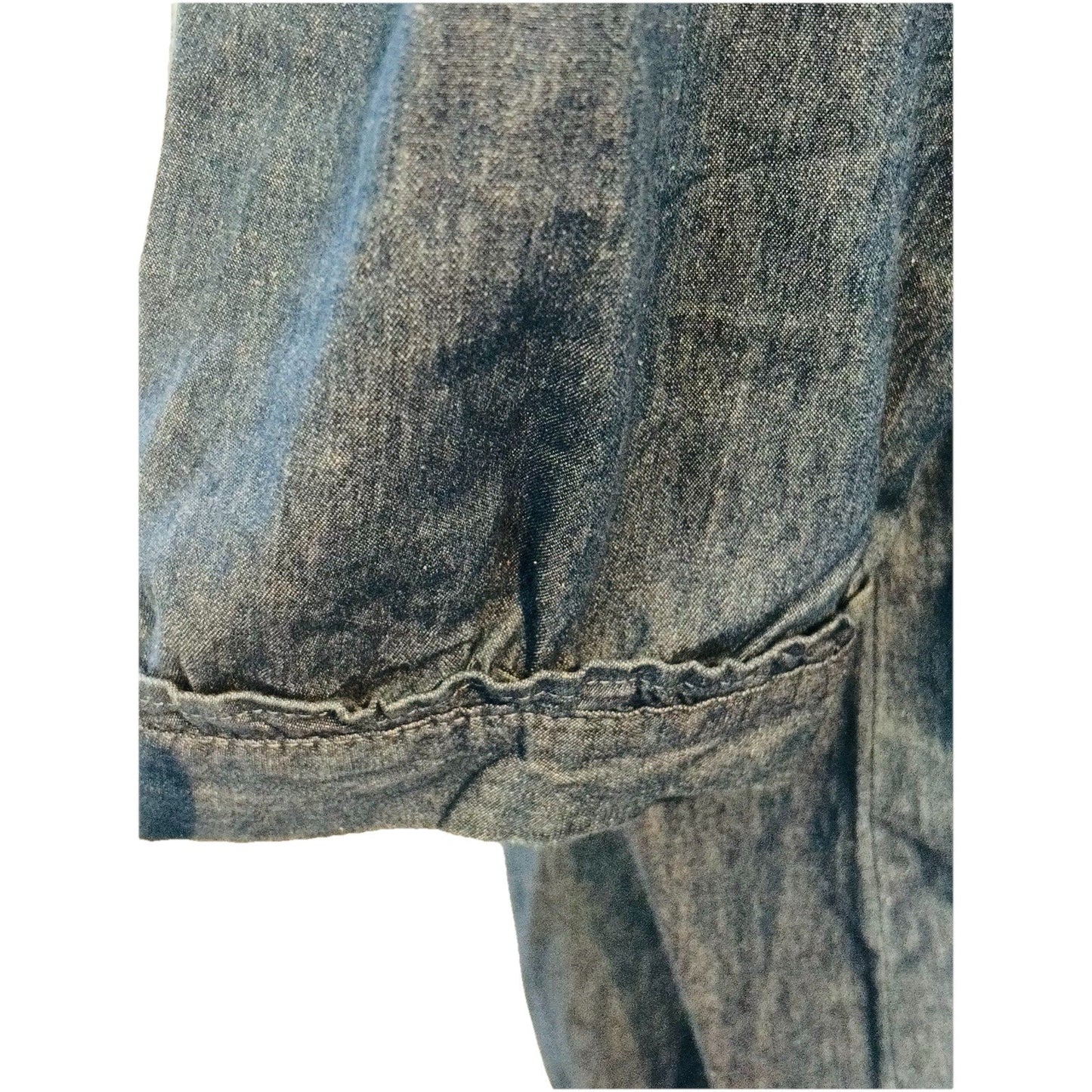 Draper James Heidi Denim V-Neck Chambray Top, Women's Size L - Blue