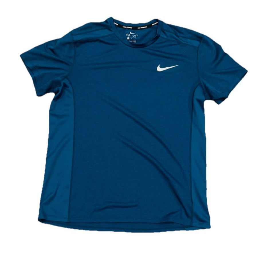 Nike Running Dri Fit Mens T Shirt Teal Mesh Vented Running Shirt Mens Large