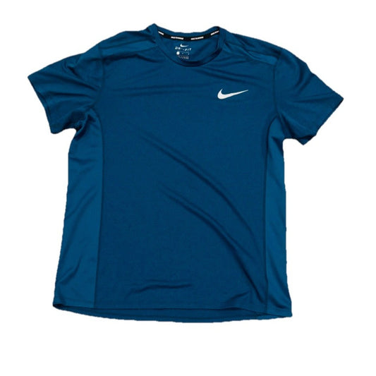 Nike Running Dri Fit Mens T Shirt Teal Mesh Vented Running Shirt Mens Large