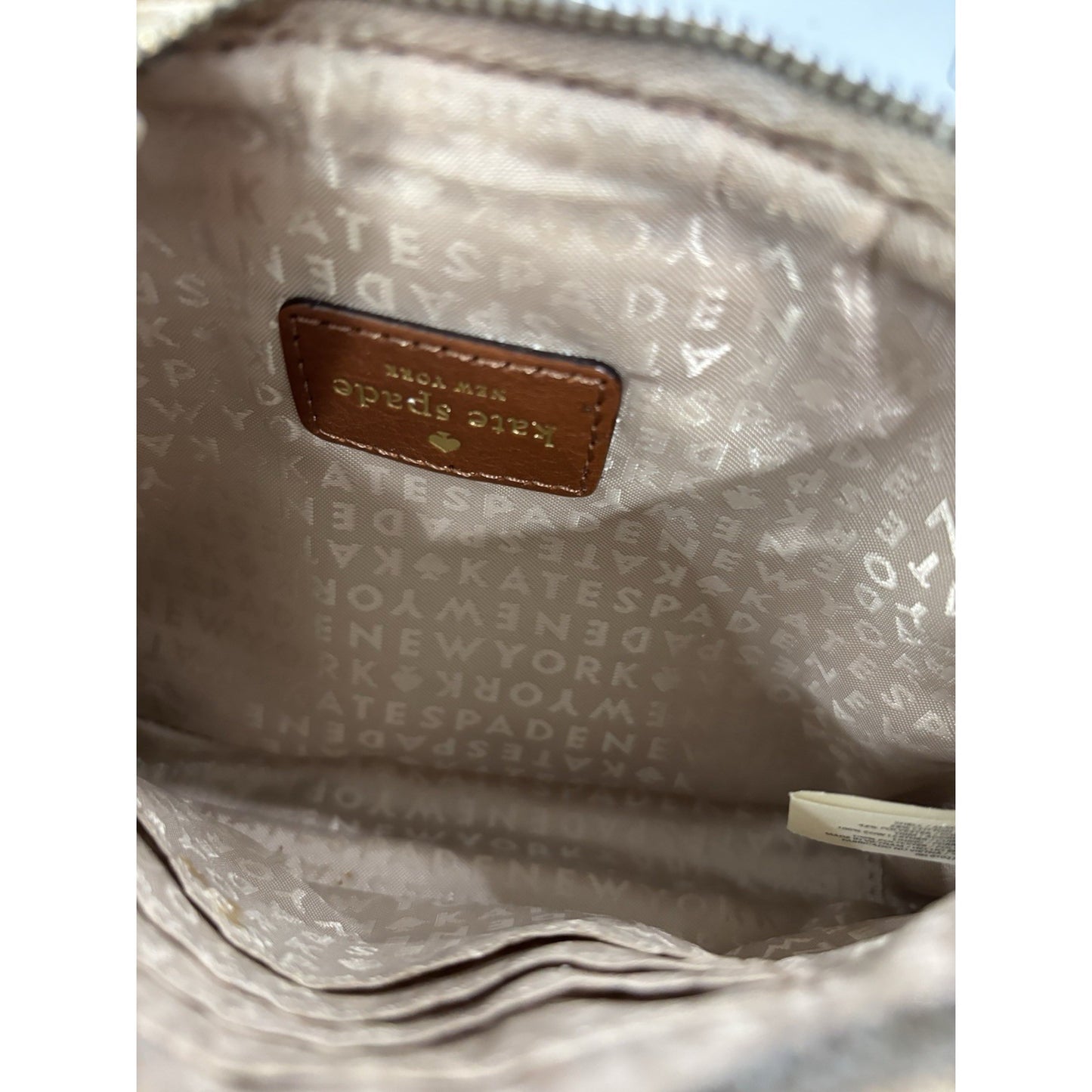 Kate Spade Classic Monogram Linet Wristlet Stucco Clutch Purse