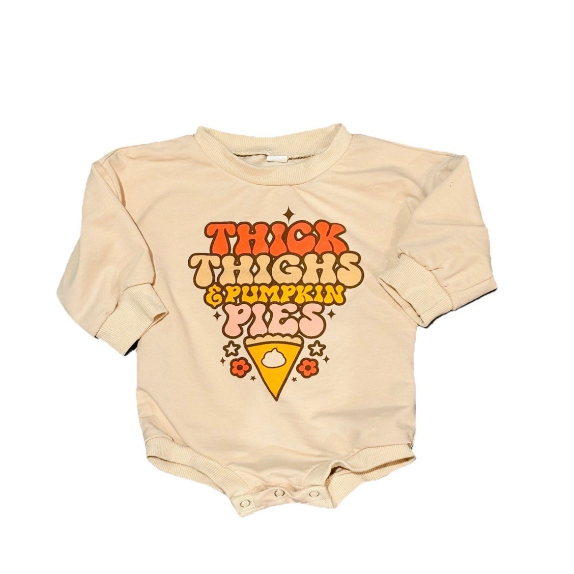 Thick Thighs & Pumpkin Pies Thanksgiving Infant Baby Bodysuit Sweatshirt 6 Month
