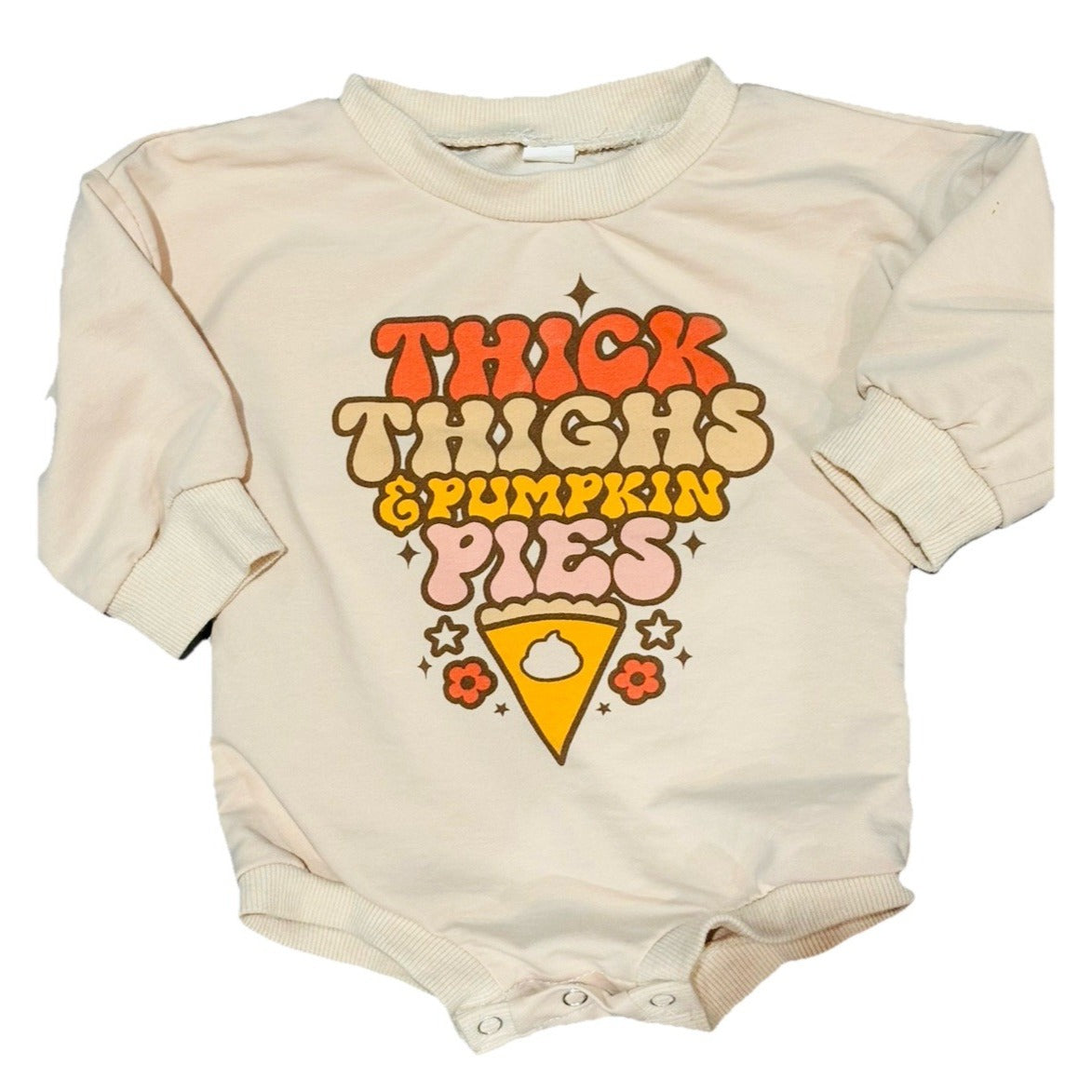 Thick Thighs & Pumpkin Pies Thanksgiving Infant Baby Bodysuit Sweatshirt 6 Month