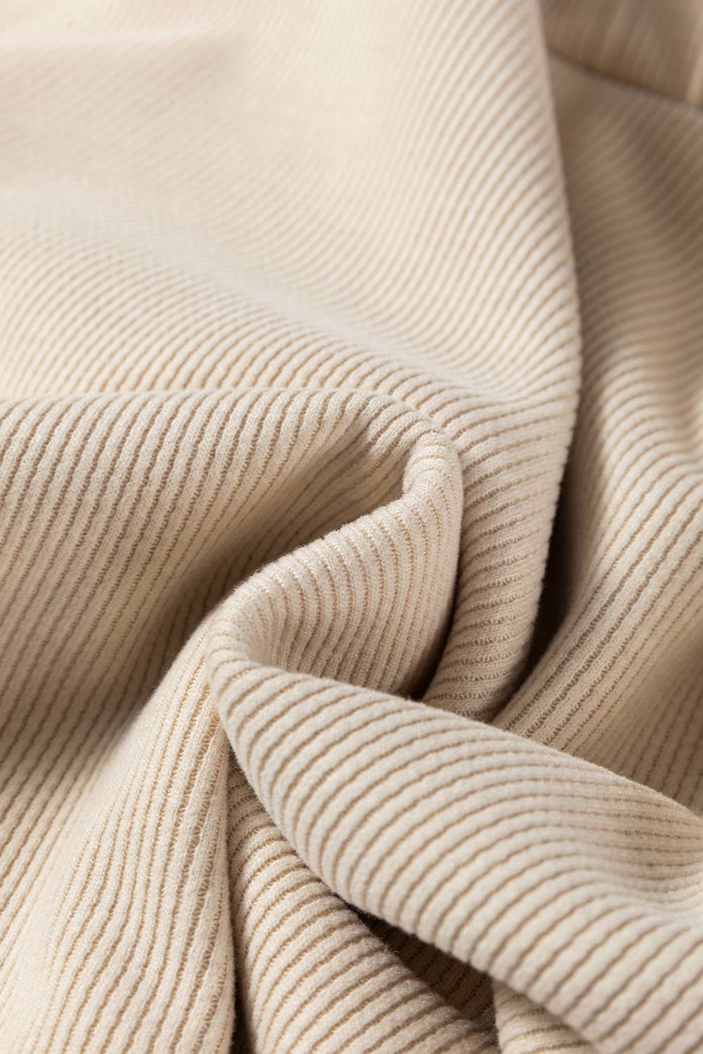 Drawstring Pullover Hoodie and High Waist Pants Corduroy Set