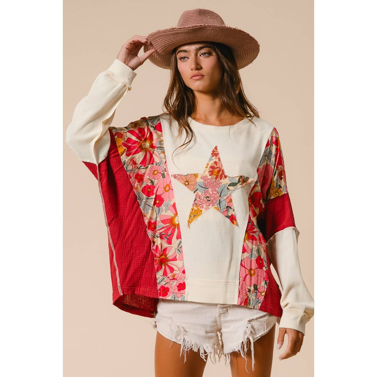 BiBi KNIT AND PRINT MIXED AND MATCH TOP