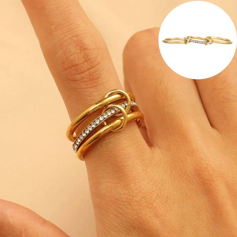 Stainless Steel Stackable Plain Band Rings Linked | 40R134