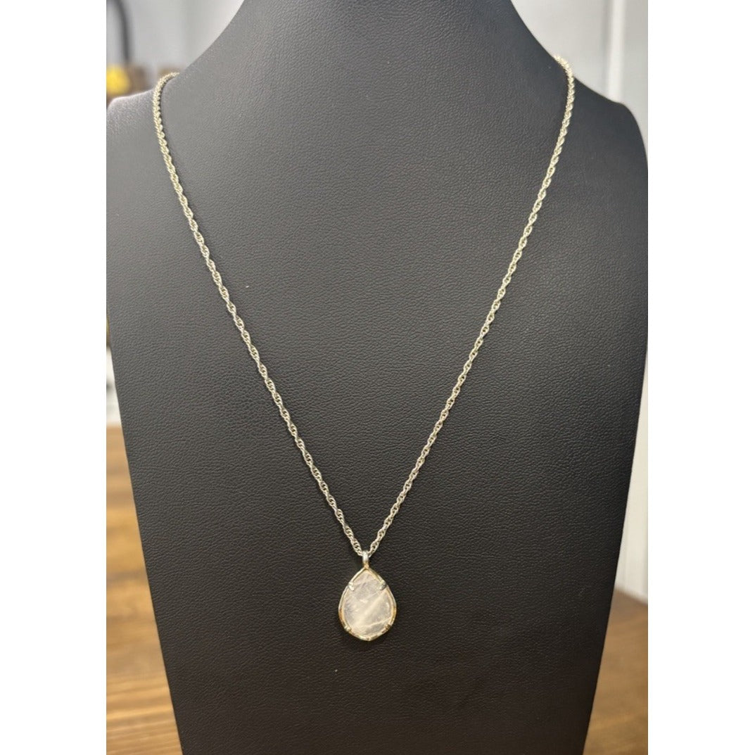 Kendra Scott Abbie Gold Necklace With Mother Of Pearl Stone