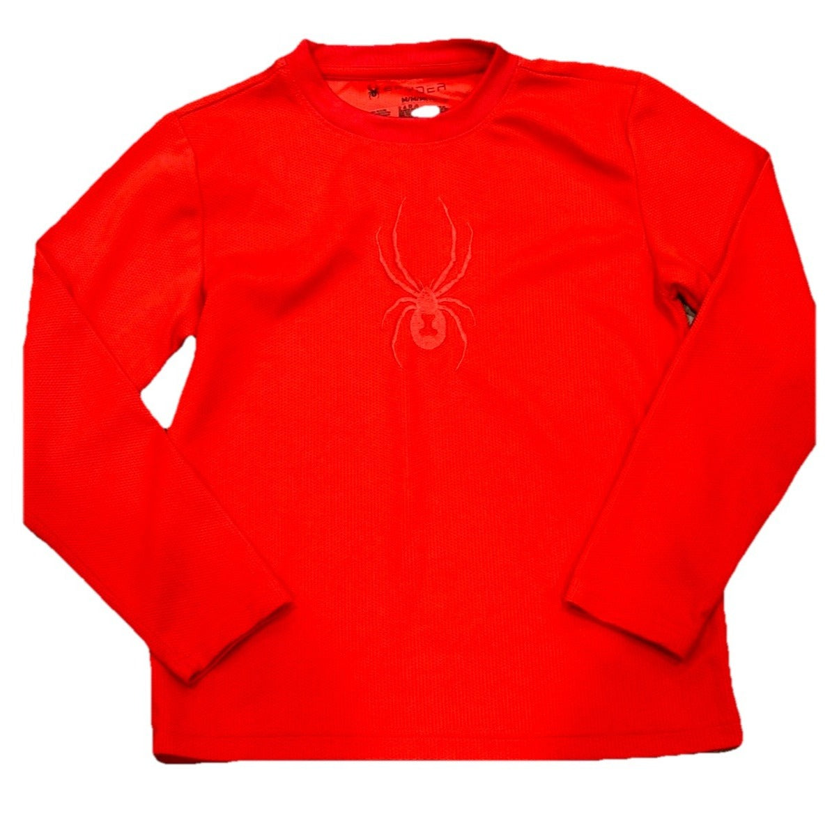 Spyder Youth Size M Red Long Sleeve Athletic T-Shirt Crew Neck