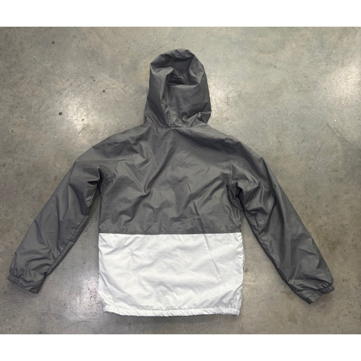 Columbia Youth Large 14/16 Hooded Windbreaker Jacket White And Gray