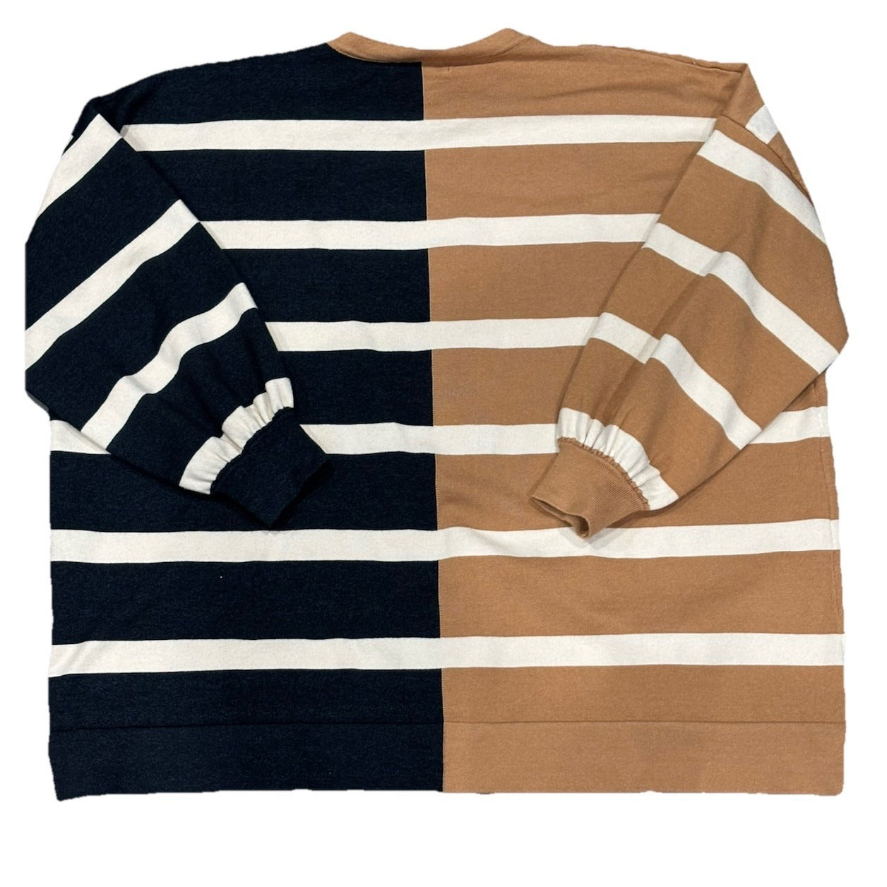 My First Love Oversized Mocha And Black Striped Sweater Size Medium