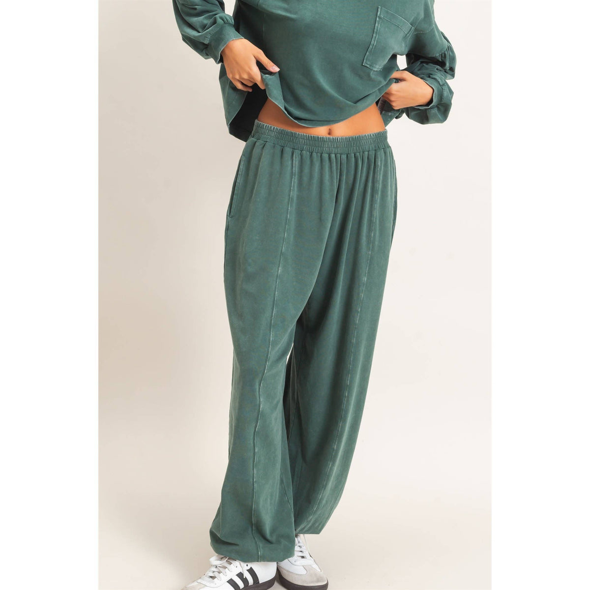 Double Zero Mineral Wash Elastic Waist Jogger Pants