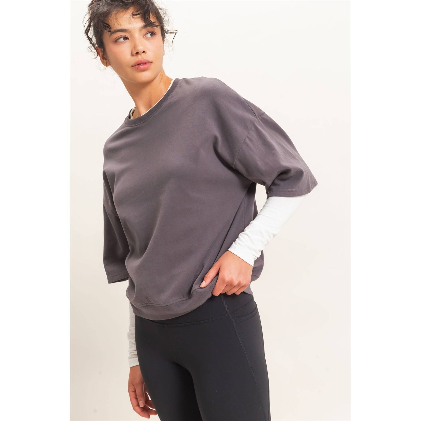 Double Zero Washed Crew Neck Short Sleeve Top