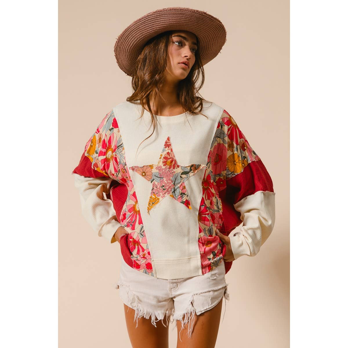 BiBi KNIT AND PRINT MIXED AND MATCH TOP
