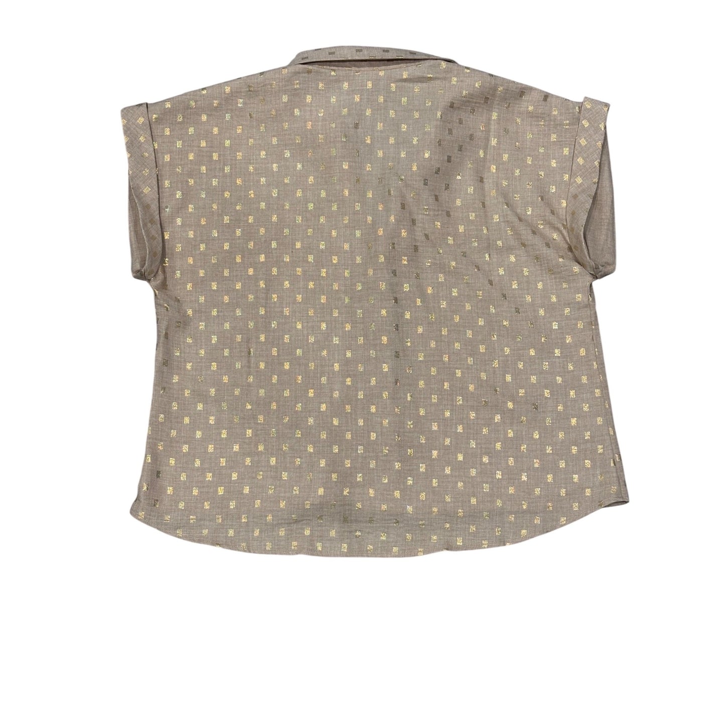 NYCC Womens Gold Dot Short Sleeve Button-Up Shirt Size XL