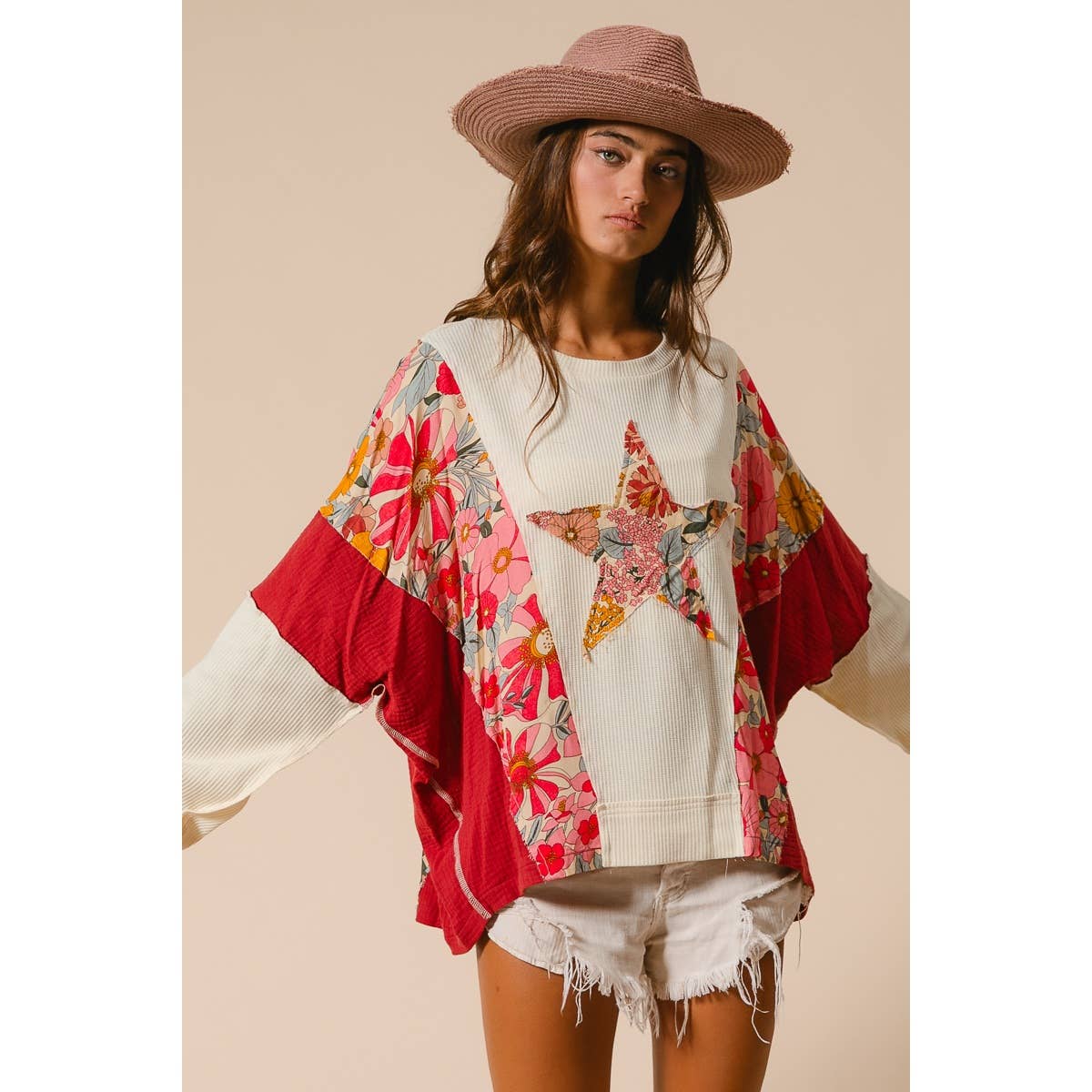 BiBi KNIT AND PRINT MIXED AND MATCH TOP