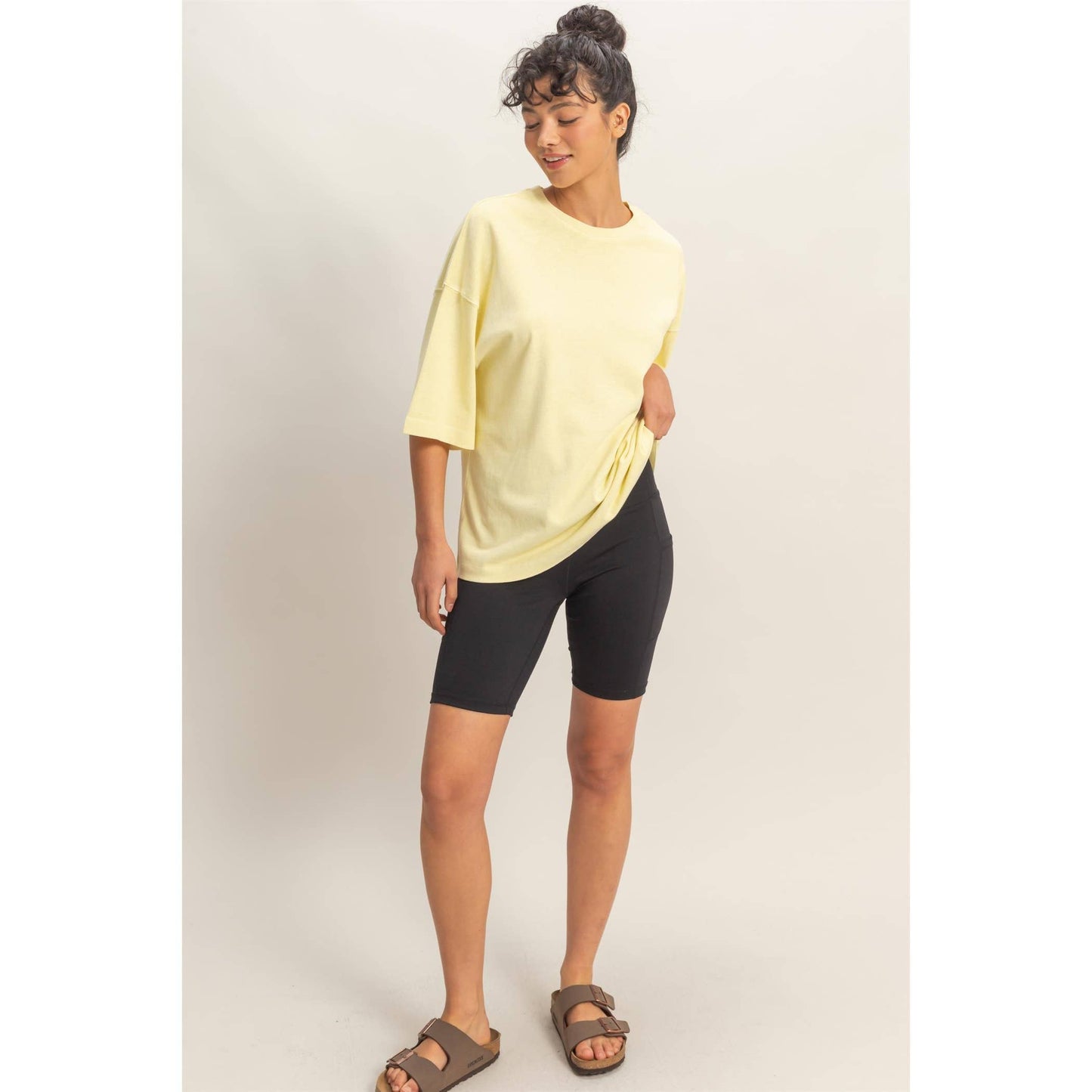 Pigment Dye Oversized Half-Sleeve T-Shirt