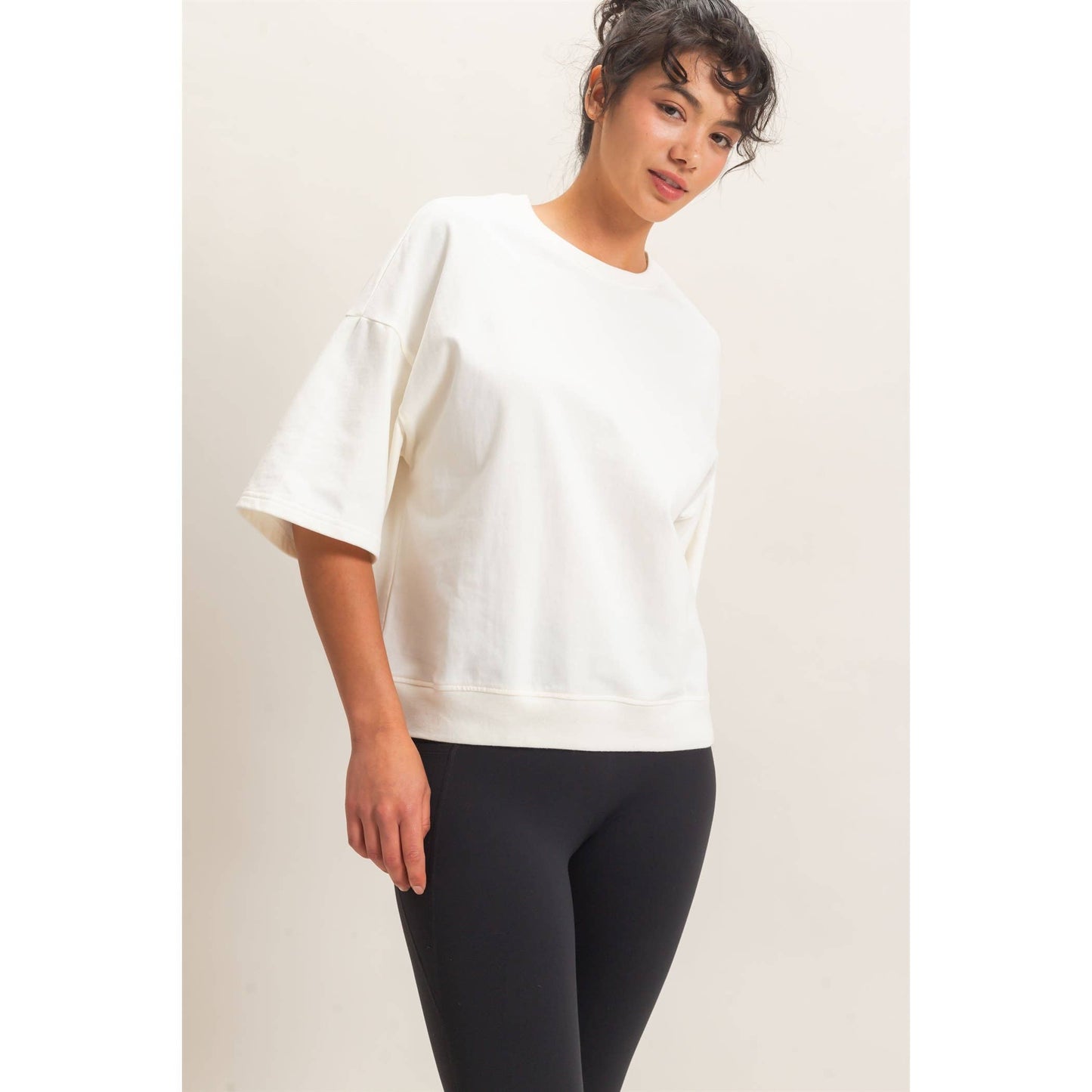 Double Zero Washed Crew Neck Short Sleeve Top