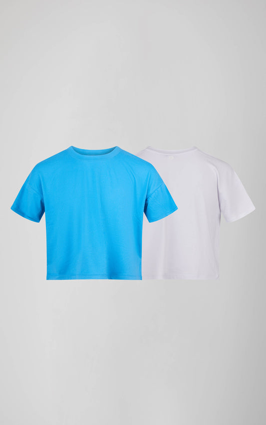 Girls - 2 Pack Super soft Deluxe Boxy Short Sleeves T-Shirts