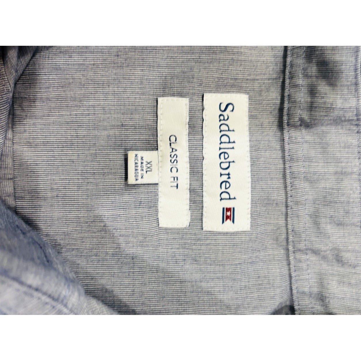 Saddlebred Men's Short Sleeve Button Down Shirt Blue XXL Summer Spring